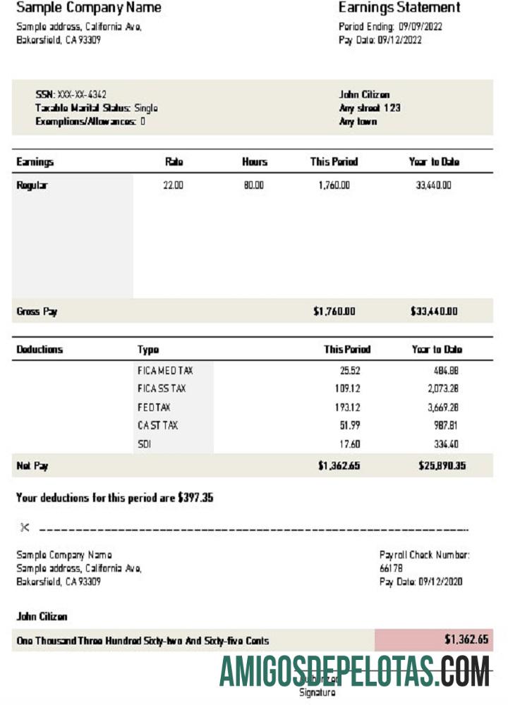 Demonstração de ganhos nos EUA Califórnia exemplo